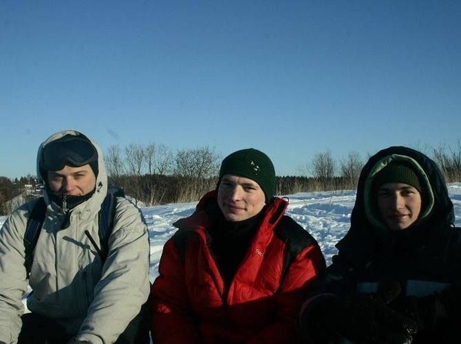 Антон Колмыков, Алексей Кабанихин и я, УТС по спасению от лавин